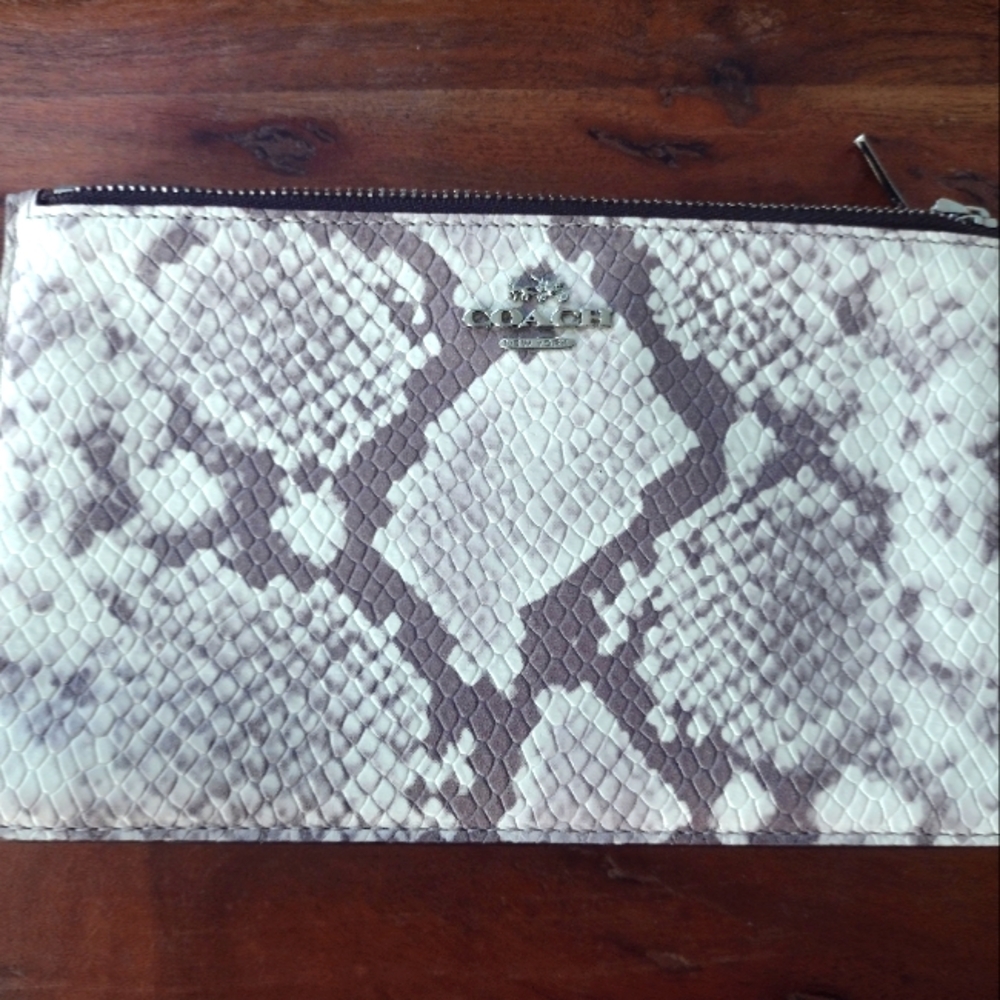 Coach Exotic Python Crosby Clutch Embossed Leather - image 7